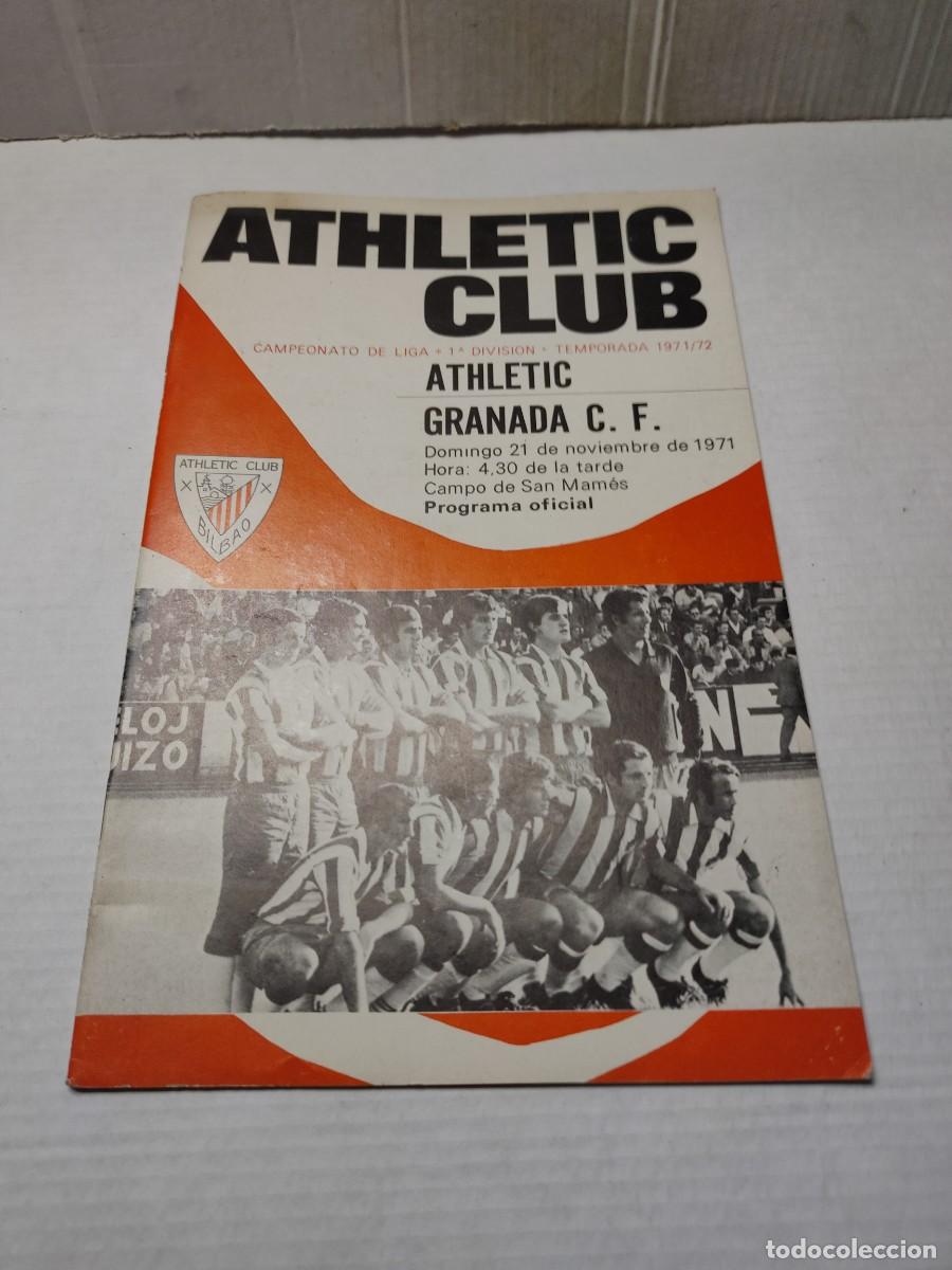 Coleccionismo deportivo: Programa OFICIAL - LIGA 1971 1972 - SAN MAMES - ATHLETIC/ GRANADA - Foto 1