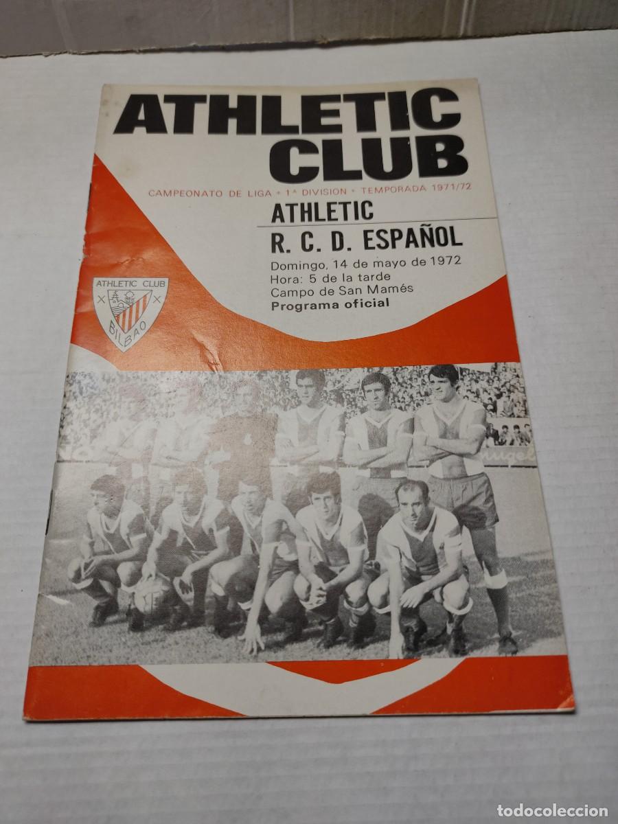Coleccionismo deportivo: Programa OFICIAL - LIGA 1971 1972 - SAN MAMES - ATHLETIC/ ESPA&Ntilde;OL - Foto 1
