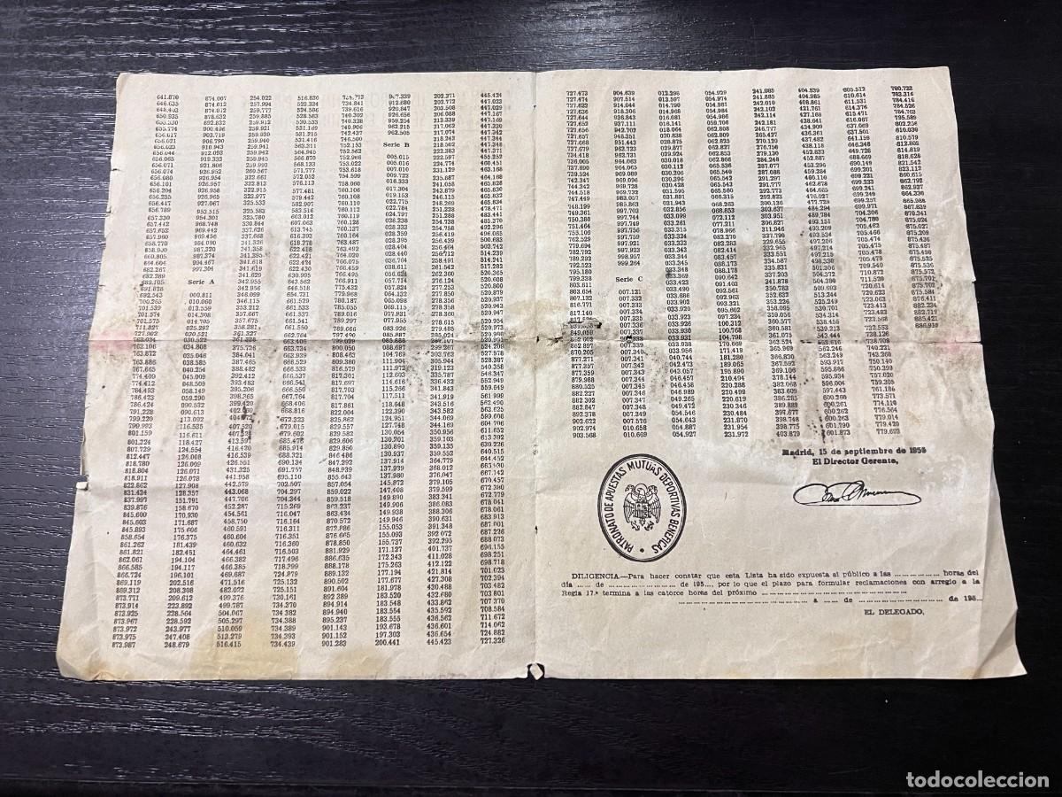 Coleccionismo deportivo: 1955. LISTADO PROVISIONAL DE PREMIOS. QUINIELA. VER - Foto 2