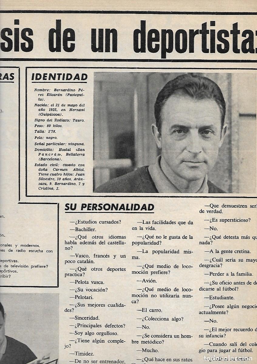Coleccionismo deportivo: PASIEGUITO: Entrevista-cuestionario de 1967 - Foto 1