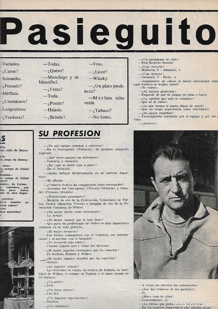 Coleccionismo deportivo: PASIEGUITO: Entrevista-cuestionario de 1967 - Foto 2