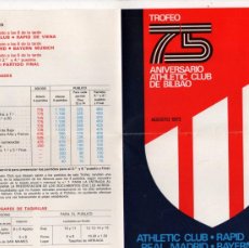 Collezionismo sportivo: DIPTICO TROFEO 75 ANIVERSARIO ATHLETIC CLUB DE BILBAO AGOSTO 1973