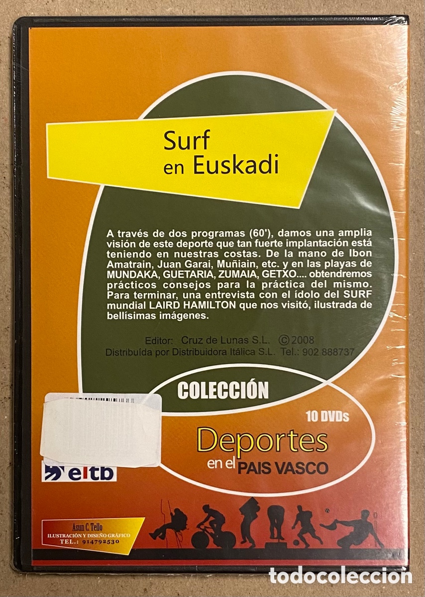 Coleccionismo deportivo: DVD. SURF EN EUSKADI. DOCUM&Eacute;NTALES DE EITB. NUEVO, CON PRECINTO PL&Aacute;STICO. - Foto 2