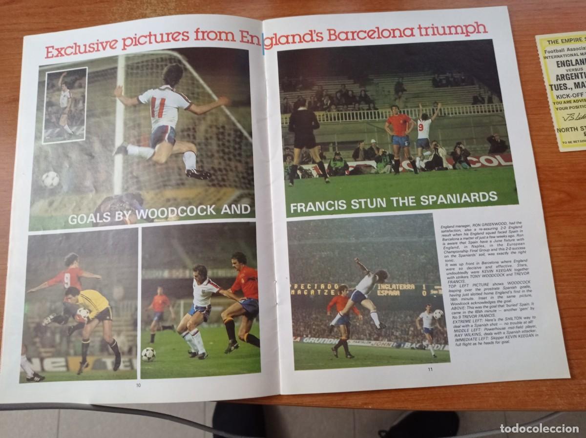 Coleccionismo deportivo: Programa y entrada Inglaterra/ Argentina 1980/ 13 Mayo Diego Maradona - Foto 3