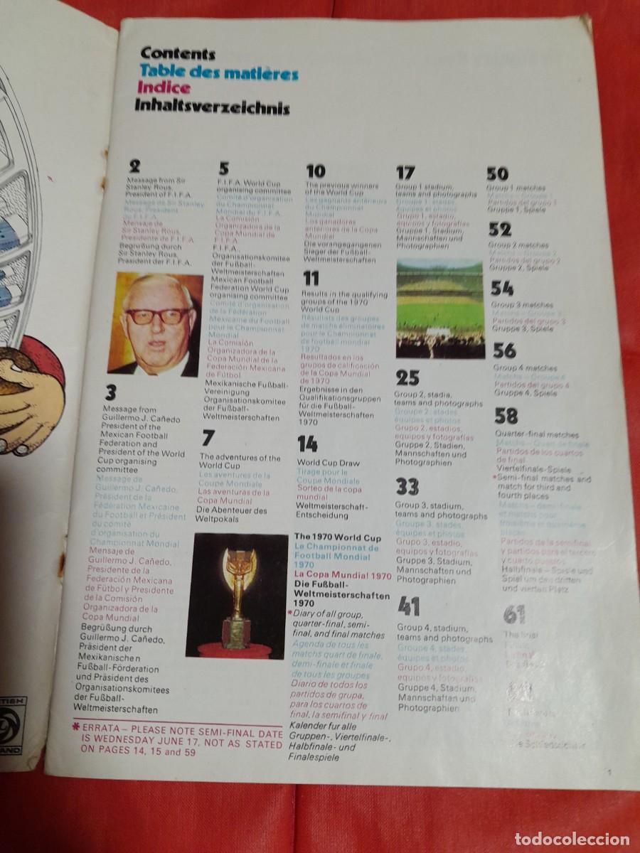 Coleccionismo deportivo: PROGRAMA OFICIAL COPA DEL MUNDO MEXICO 70.VERSION INGLESA.A&Ntilde;O 1970 - Foto 6