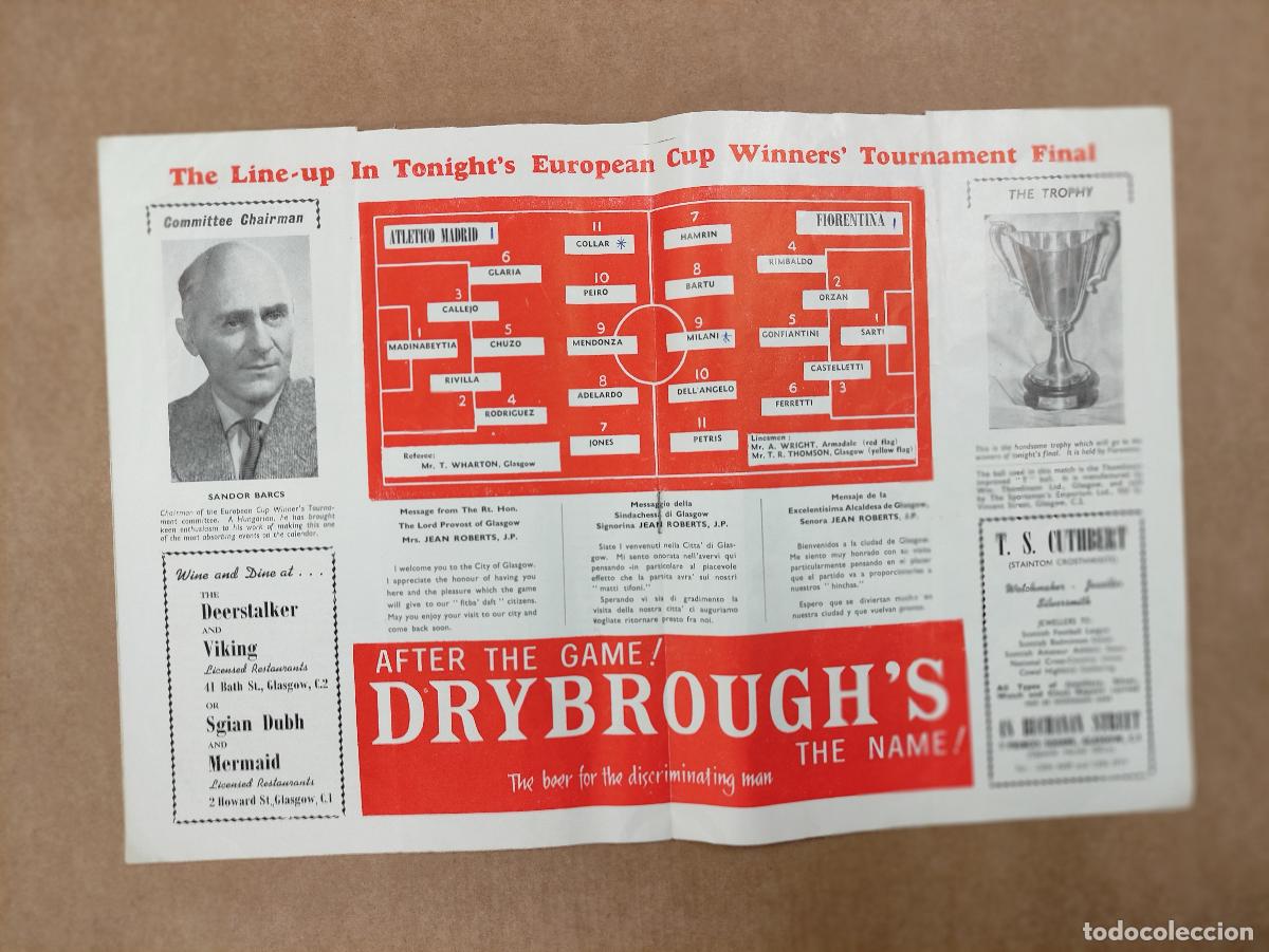 Coleccionismo deportivo: PROGRAMA - PROGRAMME FINAL EUROPEAN CUP WINNERS - ATLETICO MADRID vs FIORENTINA - 10, may, 1962 - Foto 2