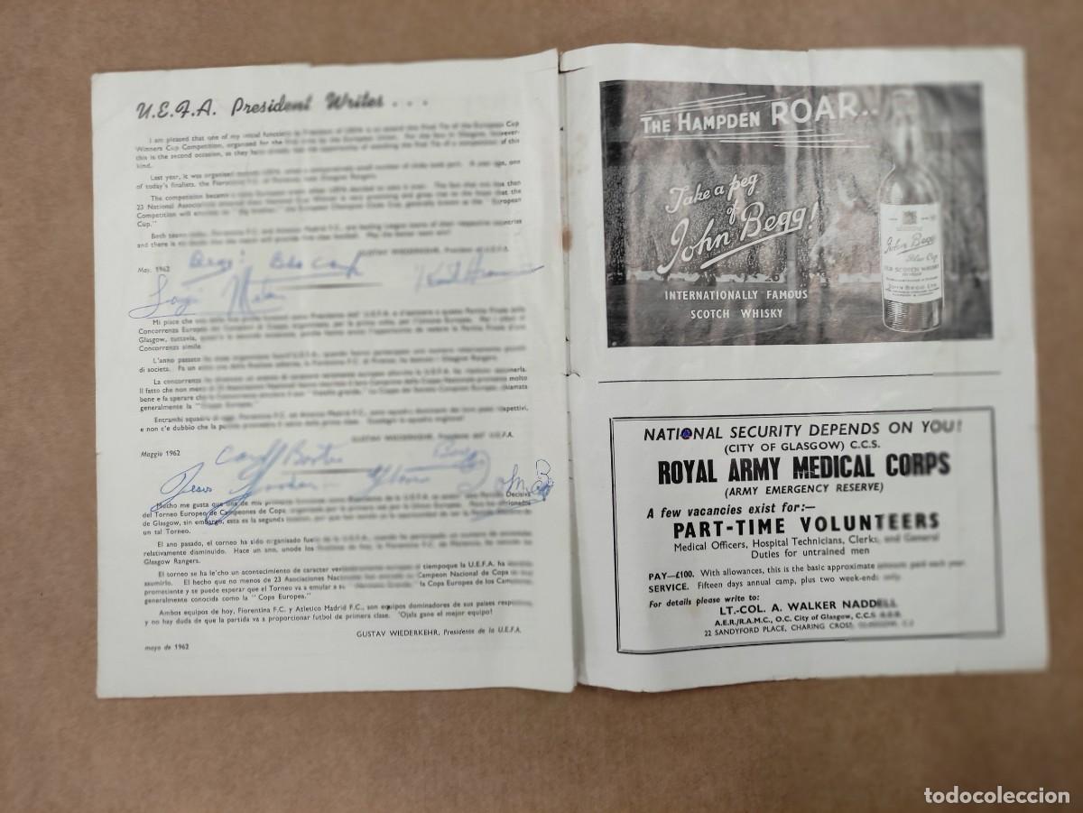 Coleccionismo deportivo: PROGRAMA - PROGRAMME FINAL EUROPEAN CUP WINNERS - ATLETICO MADRID vs FIORENTINA - 10, may, 1962 - Foto 5
