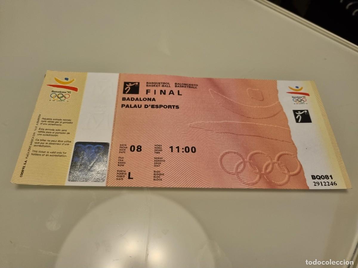 Coleccionismo deportivo: ticket 1992 basketball olympics 1992 - Foto 1