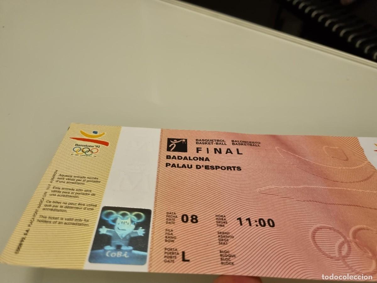 Coleccionismo deportivo: ticket 1992 basketball olympics 1992 - Foto 2