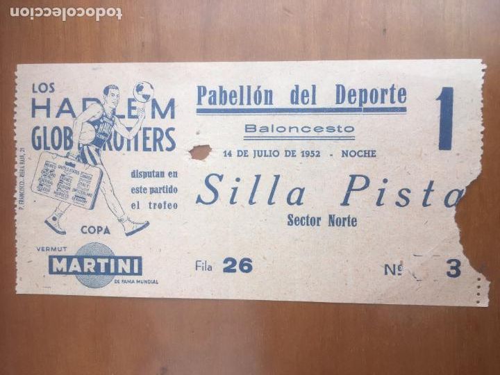 Coleccionismo deportivo: harlem globe trtters baloncesto entrada original 1952 - Foto 1