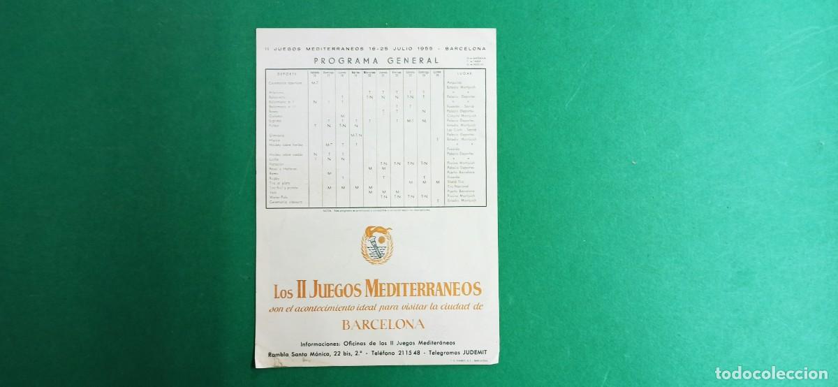 Coleccionismo deportivo: Programa II Juegos Mediterraneos. Olimpiada. Barcelona. 1955. - Foto 2