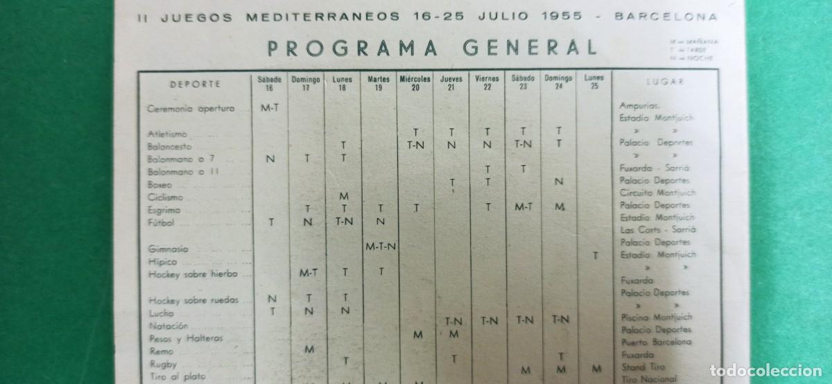 Coleccionismo deportivo: Programa II Juegos Mediterraneos. Olimpiada. Barcelona. 1955. - Foto 3