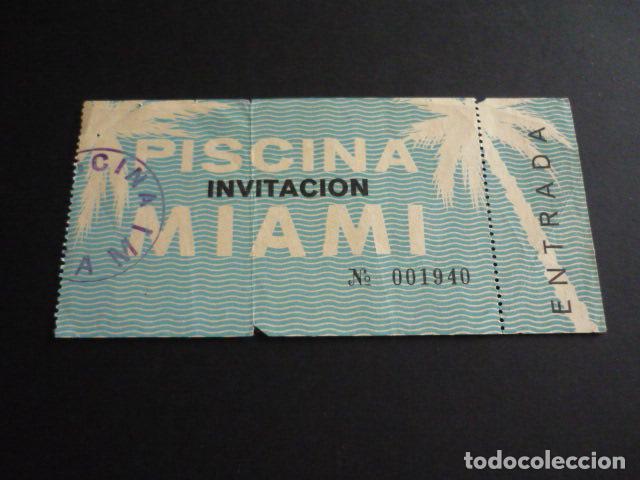 Coleccionismo deportivo: MADRID PISCINA MIAMI ENTRADA INVITACION - Foto 1