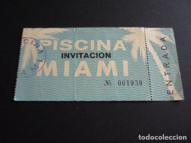 Coleccionismo deportivo: MADRID PISCINA MIAMI ENTRADA INVITACION - Foto 1