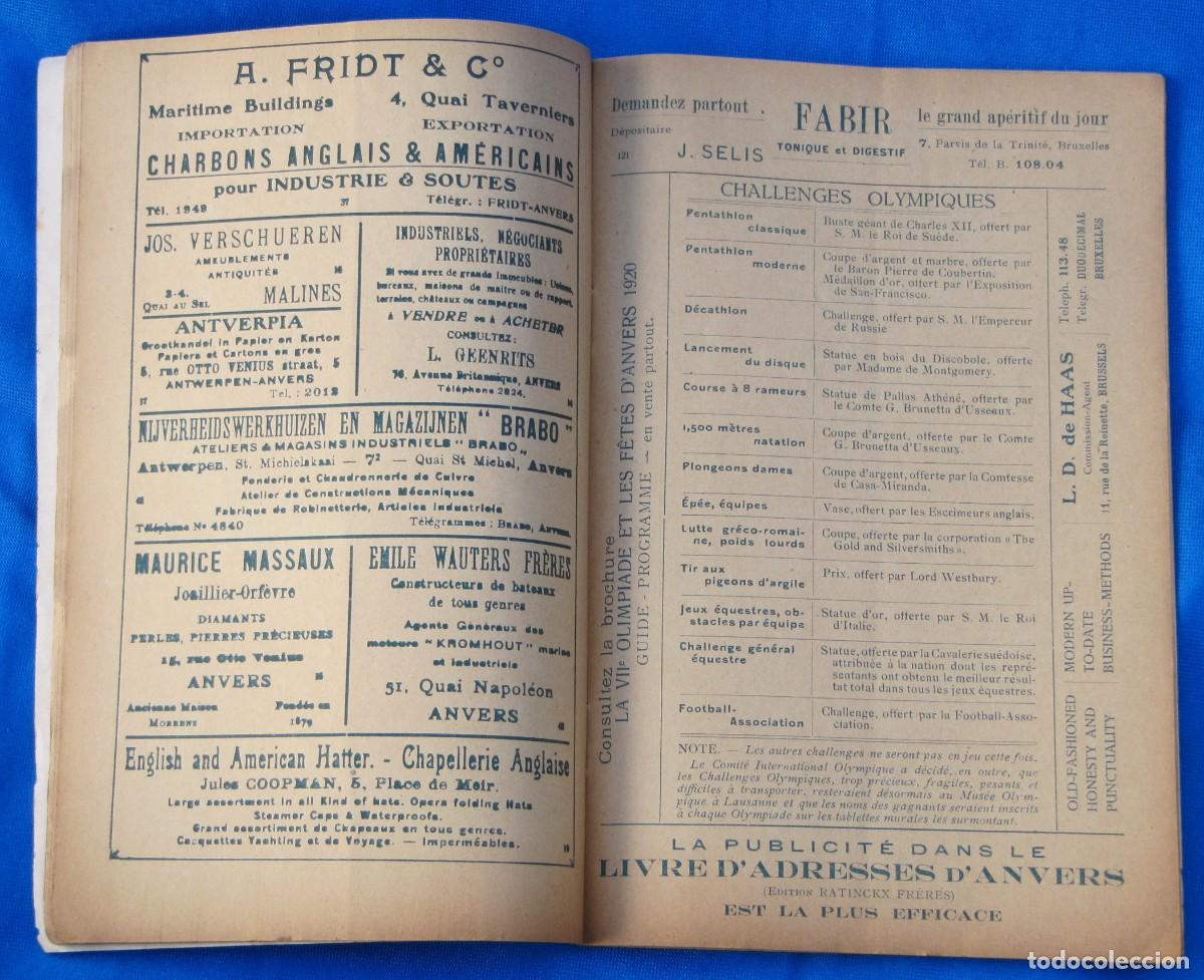 Coleccionismo deportivo: PROGRAMME OFFICIEL VII OLYMPYADE ANVERS, 1920. VII OLIMPIADA. AMBERES. PROGRAMA OFICIAL. - Foto 3