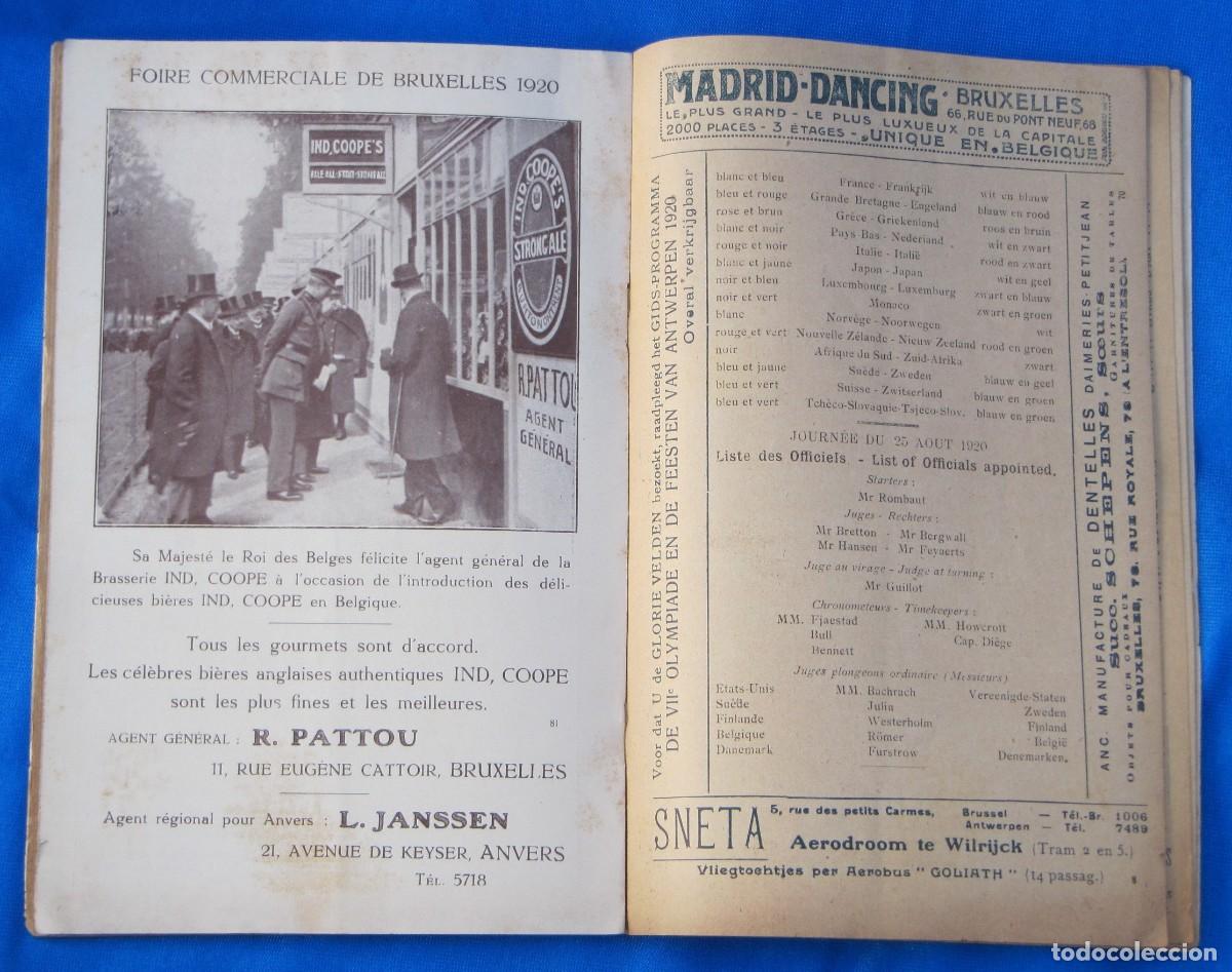 Coleccionismo deportivo: PROGRAMME OFFICIEL VII OLYMPYADE ANVERS, 1920. VII OLIMPIADA. AMBERES. PROGRAMA OFICIAL. - Foto 7