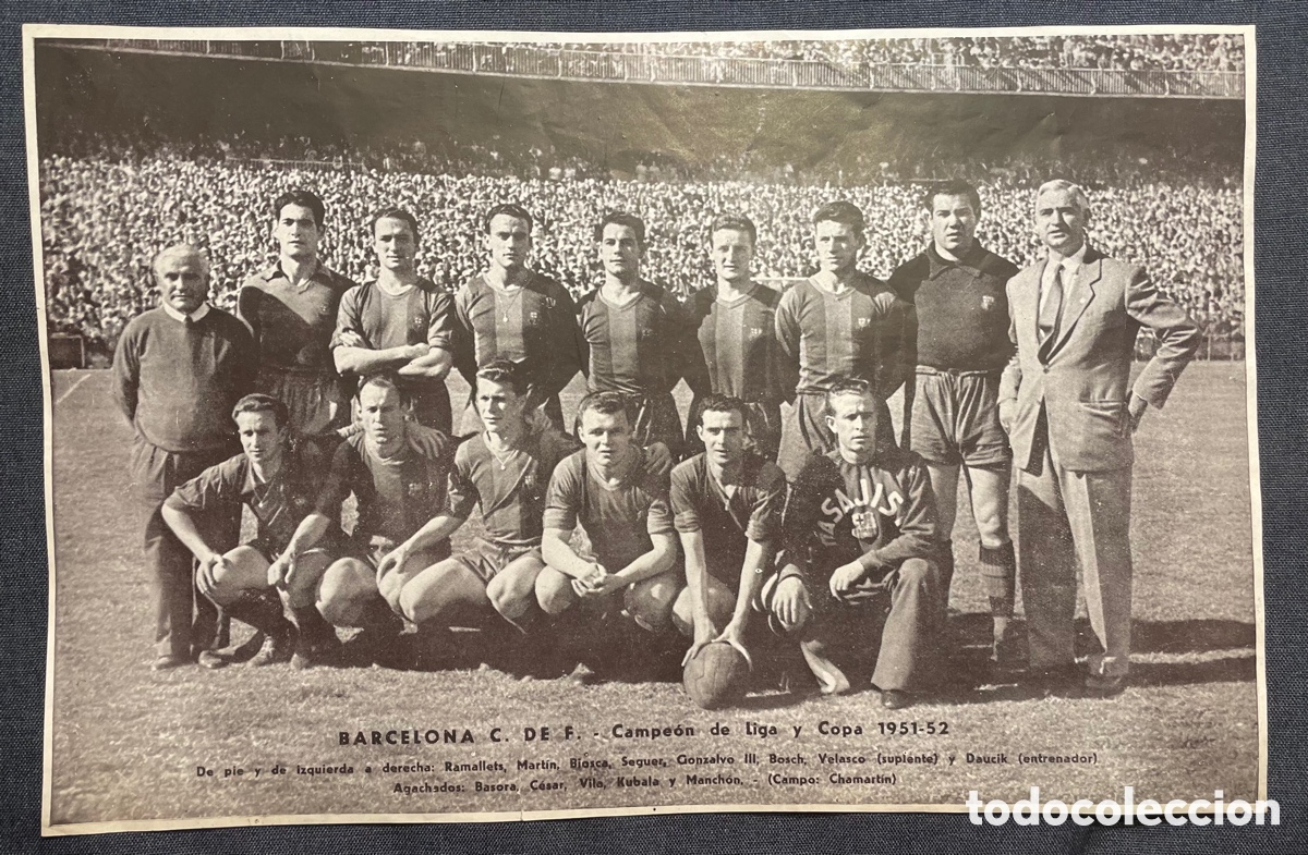 Sammelleidenschaft Sport: 1951 1952 Barcelona Campe&oacute;n de Liga