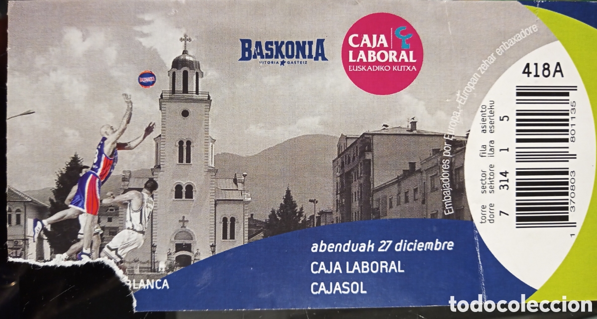 Coleccionismo deportivo: ENTRADA BASKONIA VS CAJASOL - Foto 1