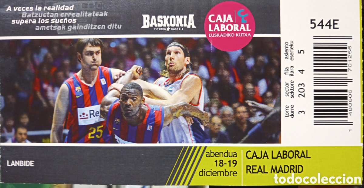 Coleccionismo deportivo: ENTRADA BASKONIA VS REAL MADRID - Foto 1