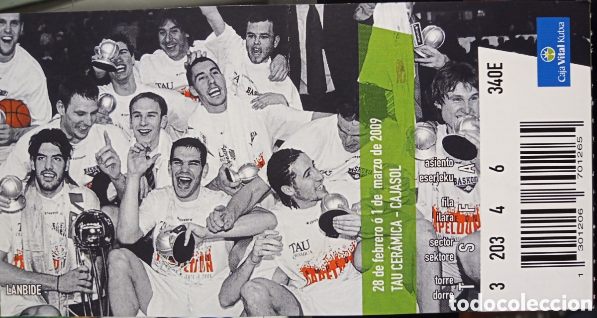 Coleccionismo deportivo: ENTRADA BASKONIA VS CAJASOL - Foto 1