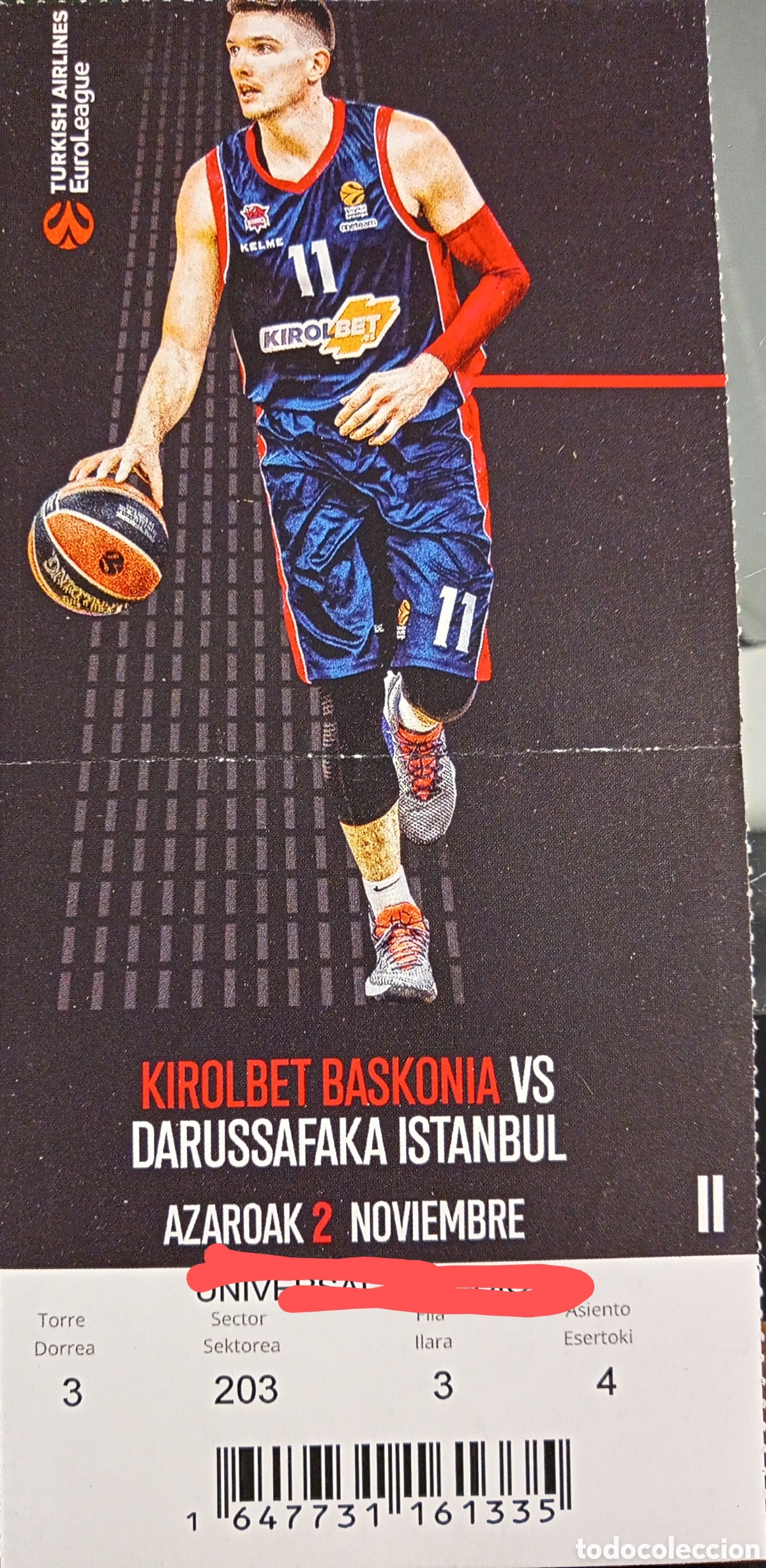 Coleccionismo deportivo: ENTRADA BASKONIA VS DARUSSAFAKA ISTANBUL - Foto 1