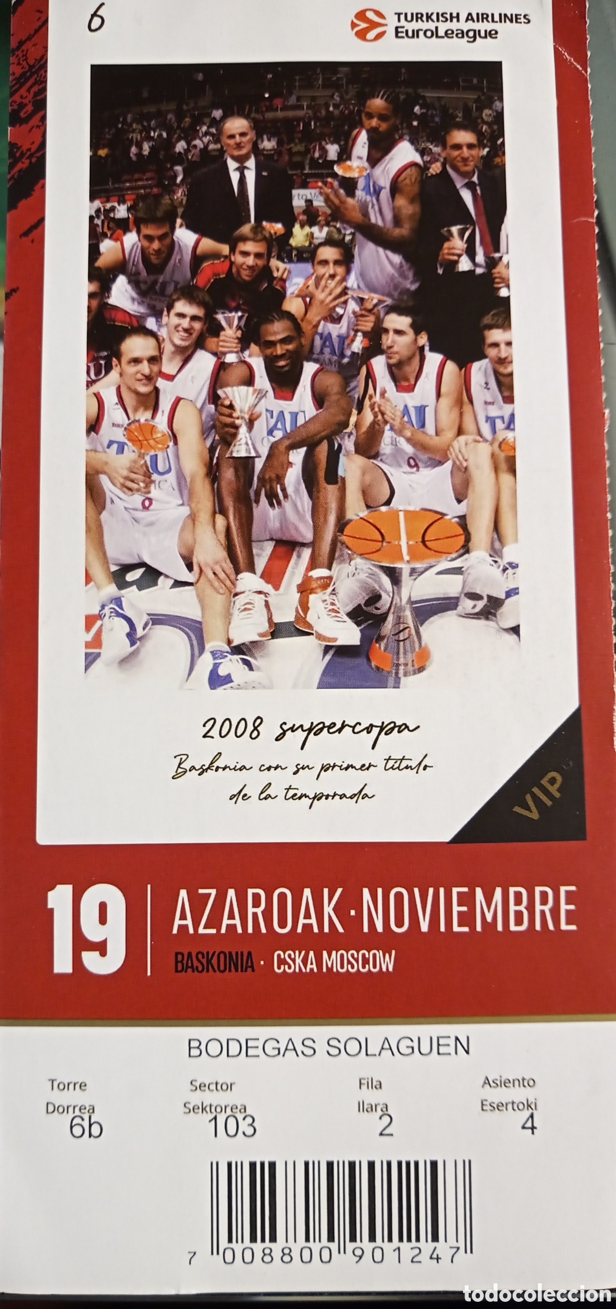 Coleccionismo deportivo: ENTRADA BASKONIA VS CSKA MOSCOW. EUROLIGA - Foto 1