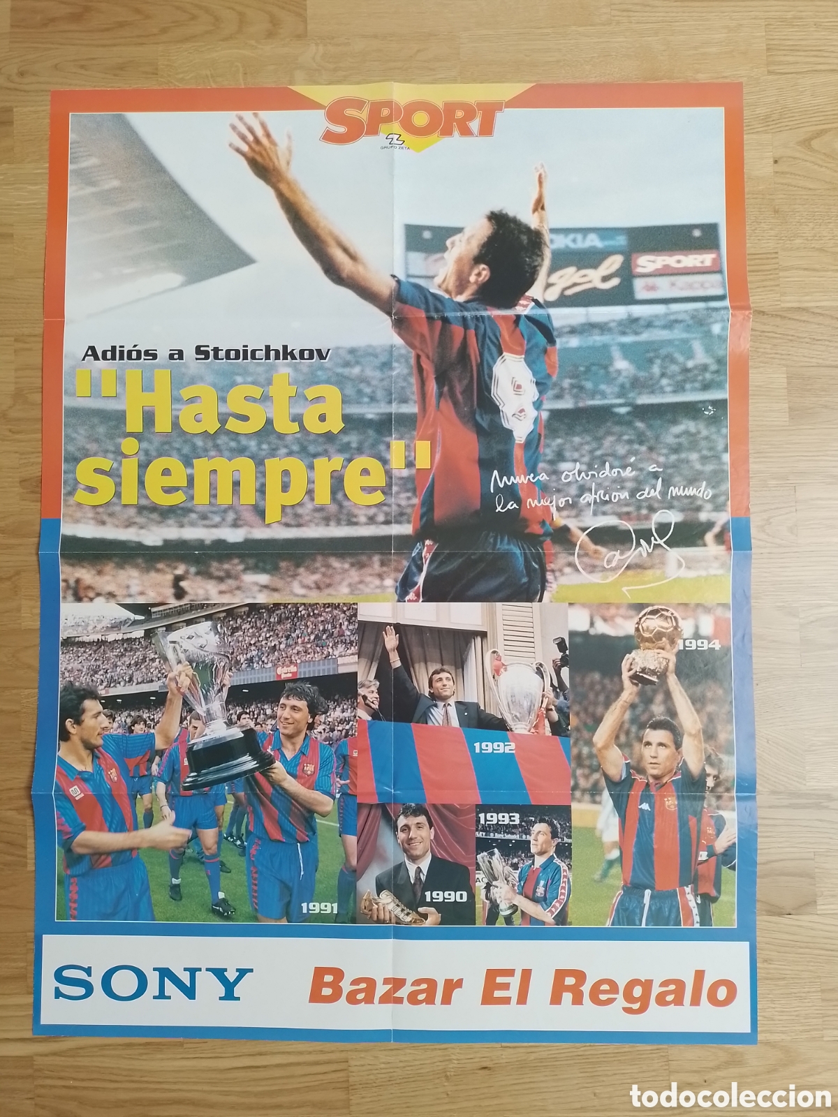 Coleccionismo deportivo: Poster Stoichkov &rdquo; Hasta siempre&rdquo; - Foto 1