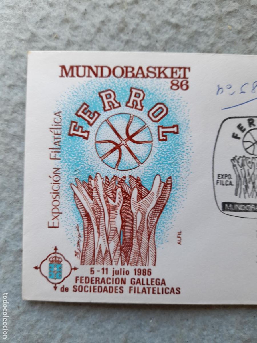 Coleccionismo deportivo: Sobre Mundobasket. Ferrol. Julio de 1986. - Foto 2