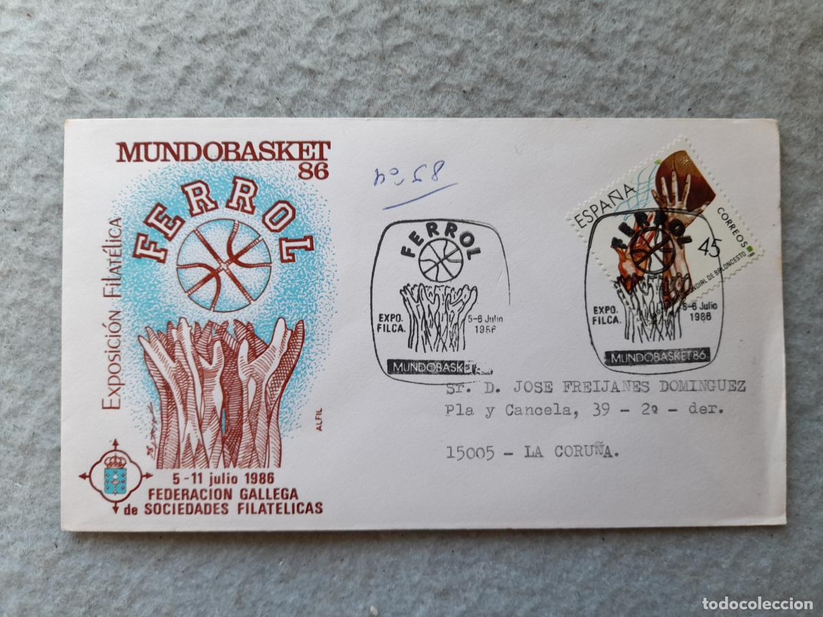 Coleccionismo deportivo: Sobre Mundobasket. Ferrol. Julio de 1986. - Foto 1