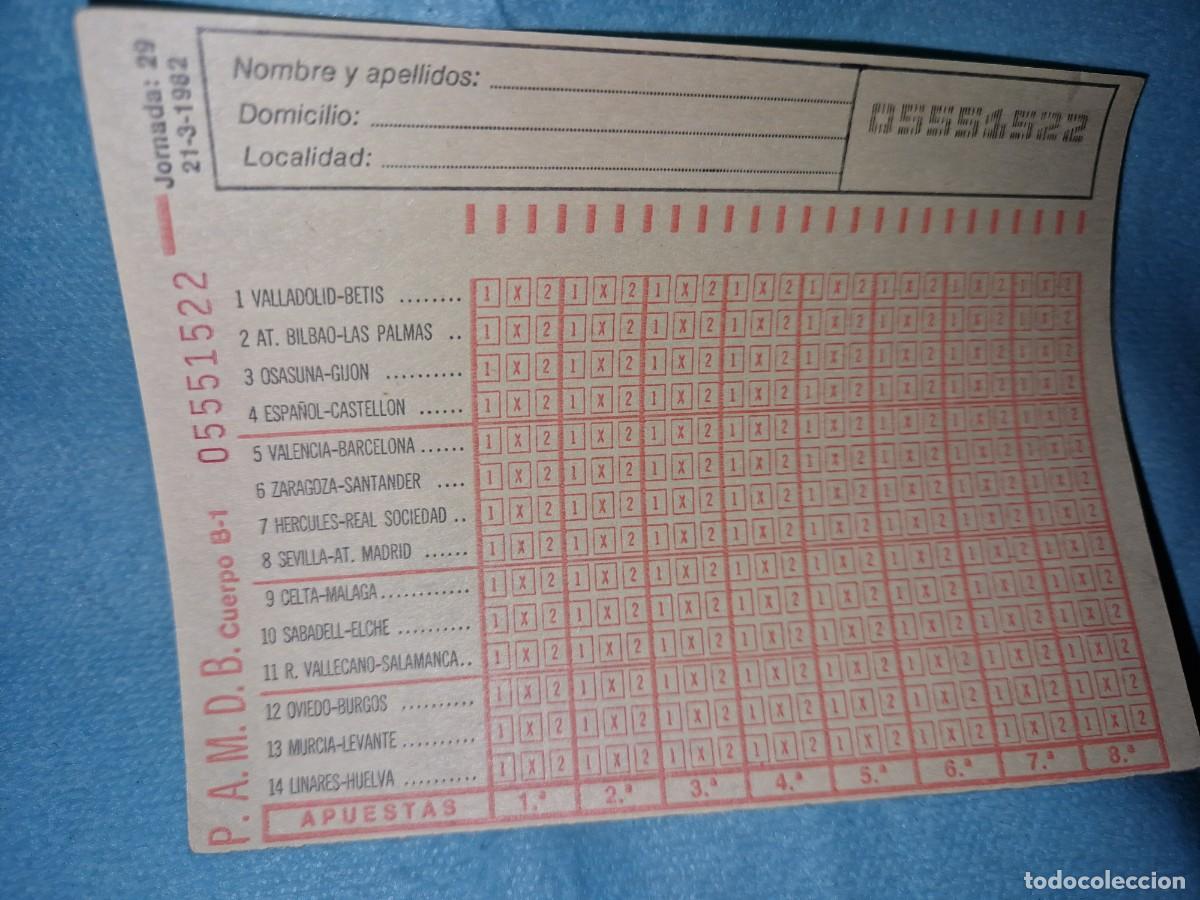 Coleccionismo deportivo: BOLETO QUINIELA A&Ntilde;O 1982 - Foto 1