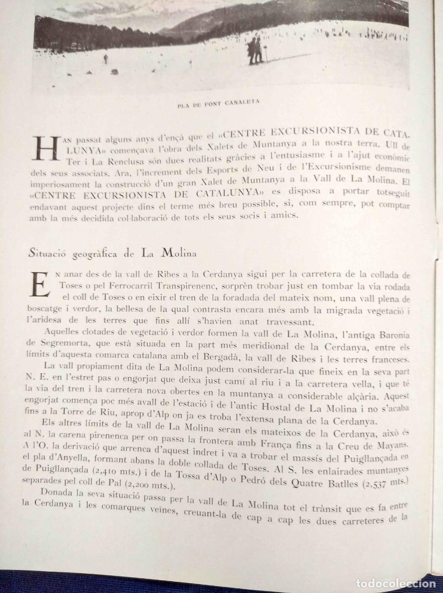 Coleccionismo deportivo: XALET DE LA MOLINA. PROJECTE PER LA CONSTRUCCI&Oacute;... CENTRE EXCURSIONISTE DE CATALUNYA, 1924. - Foto 3