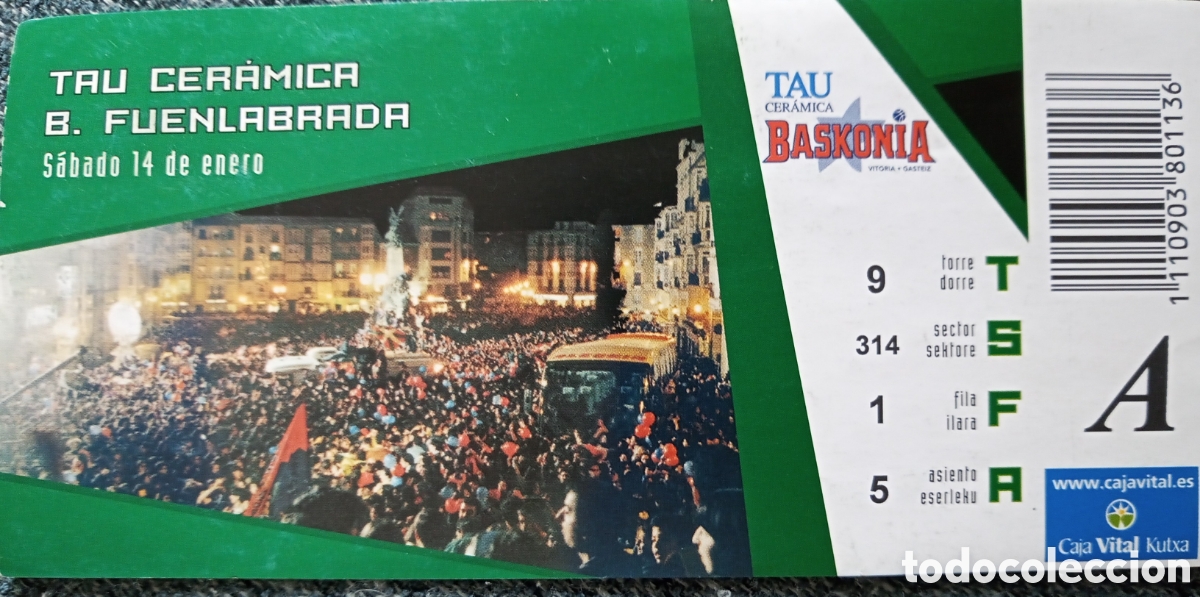 Coleccionismo deportivo: ENTRADA BASKONIA VS B. FUENLABRADA. ACB - Foto 1