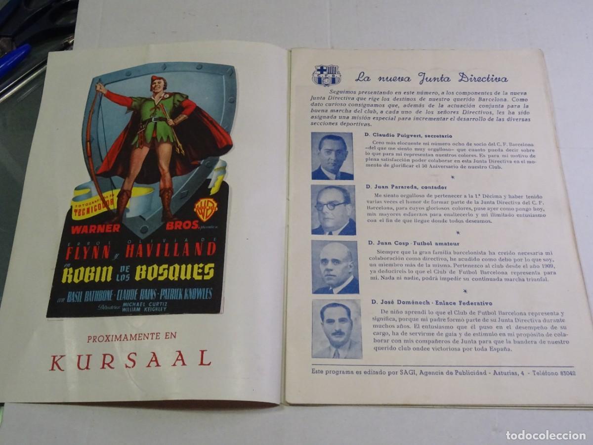 Coleccionismo deportivo: (M) PROGRAMA OFICIAL DEL CF BARCELONA - BARCELONA - ALCOYANO 1948 - CON PROGRAMA DE CINE - Foto 2