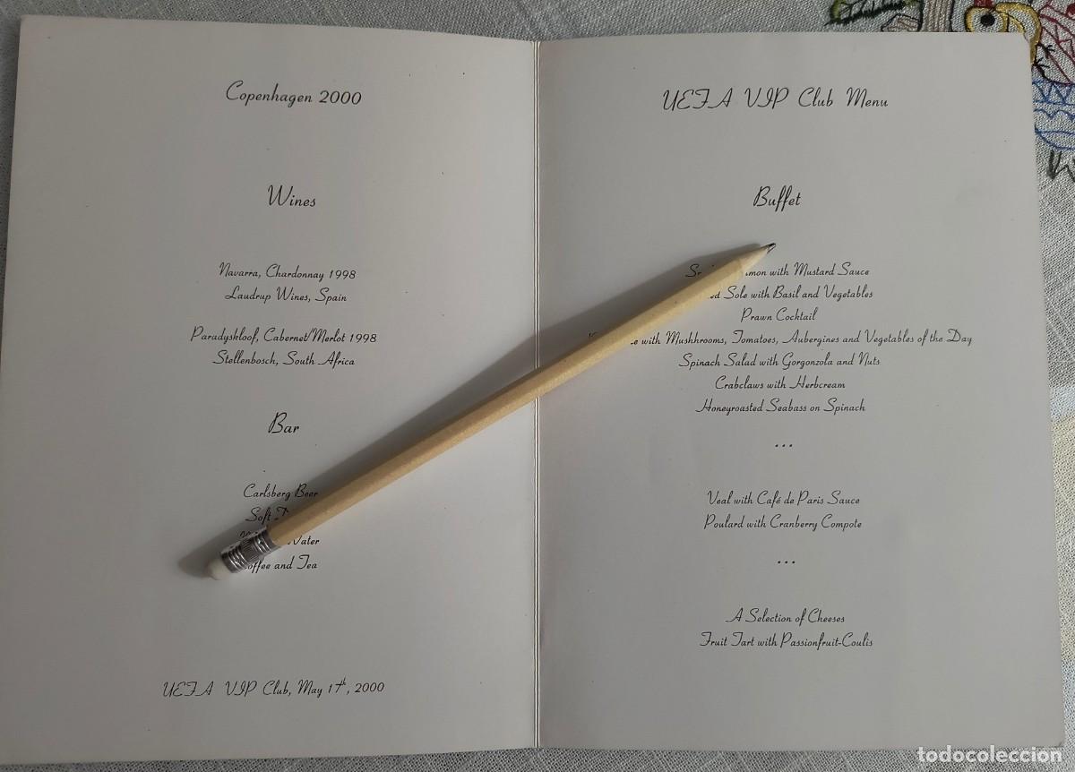 Coleccionismo deportivo: MEN&Uacute; UEFA CUP FINAL 2000 / UEFA VIP CLUB MENU - Foto 3