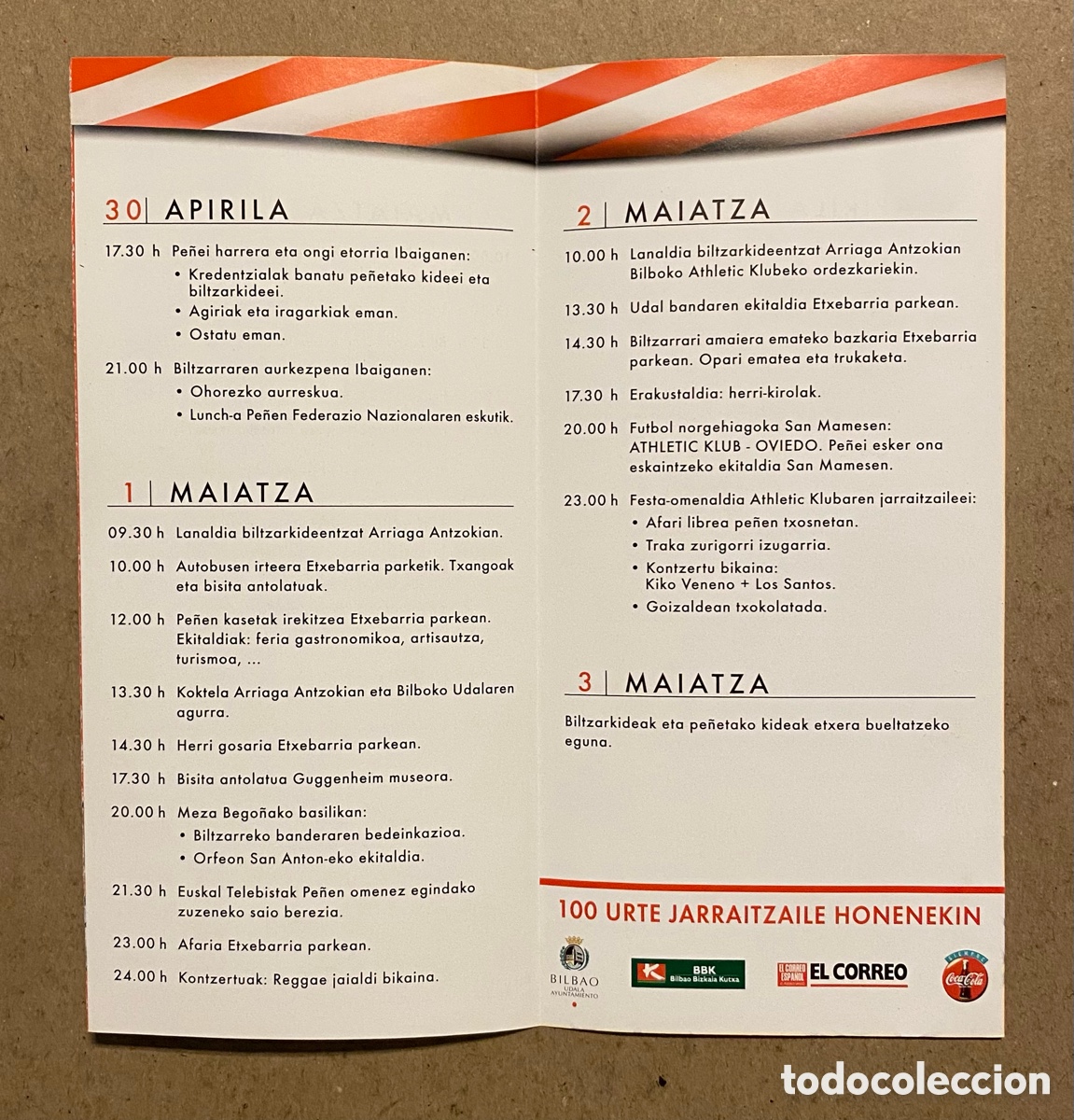 Coleccionismo deportivo: PROGRAMA DEL XXVI CONGRESO DE PE&Ntilde;AS DEL ATHLETIC CLUB DE BILBAO EN 2000. - Foto 3