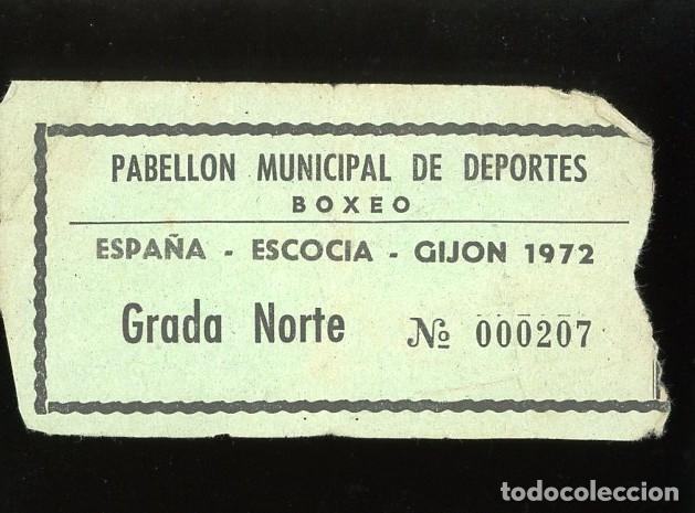 Coleccionismo deportivo: ANTIGUA ENTRADA BOXEO. ESPA&Ntilde;A &ndash; ESCOCIA. GIJ&Oacute;N. ASTURIAS. 1972