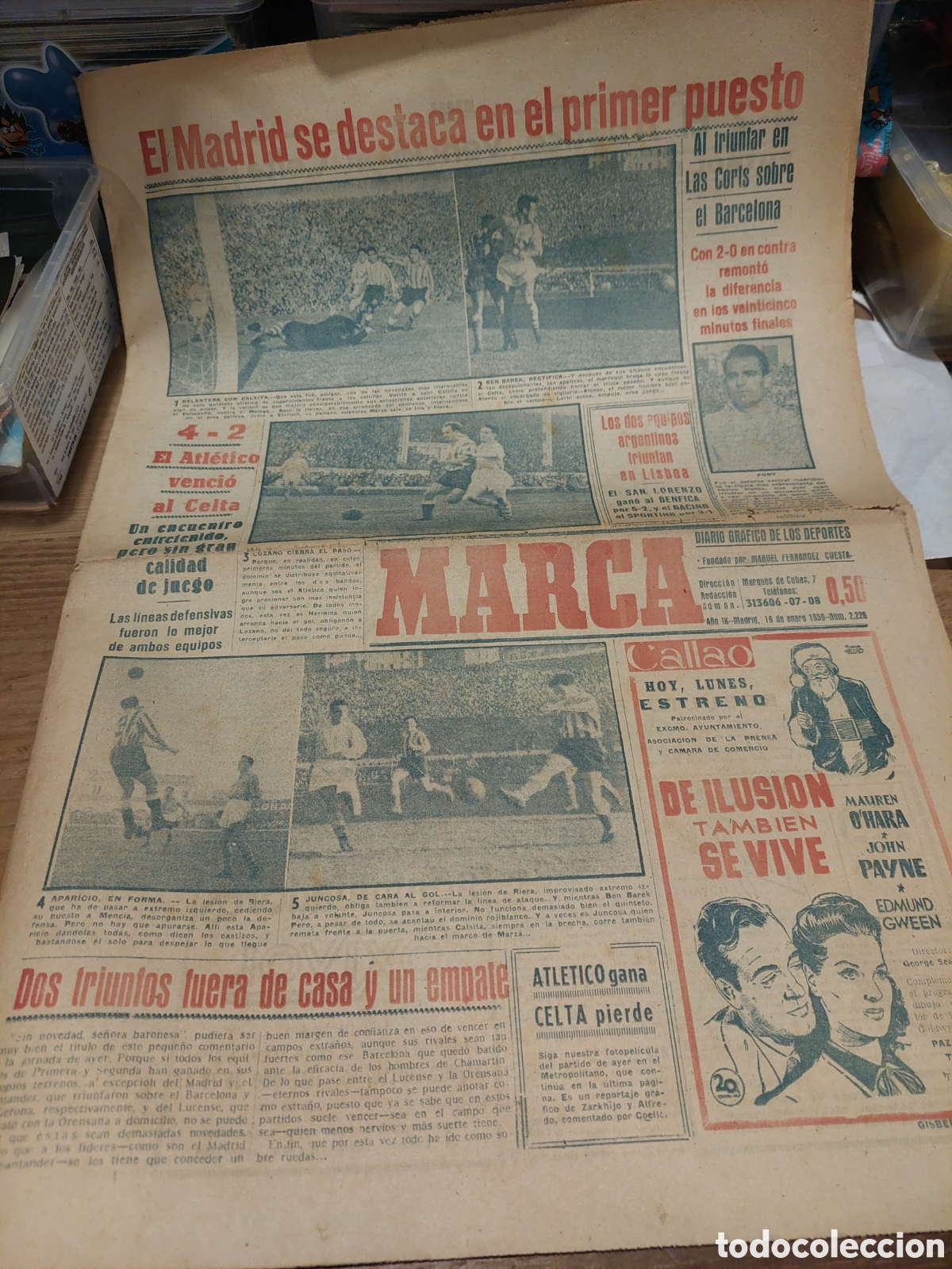 Coleccionismo deportivo: 1950 16 ENERO N&Uacute;MERO 2226 EL MADRID PUESTO - Foto 1
