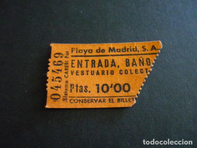 Coleccionismo deportivo: MADRID PLAYA DE MADRID ENTRADA BA&Ntilde;O - Foto 1