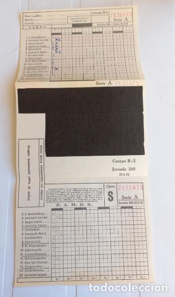 Coleccionismo deportivo: QUINIELA, JORNADA 26, 27 2 1972 - Foto 2