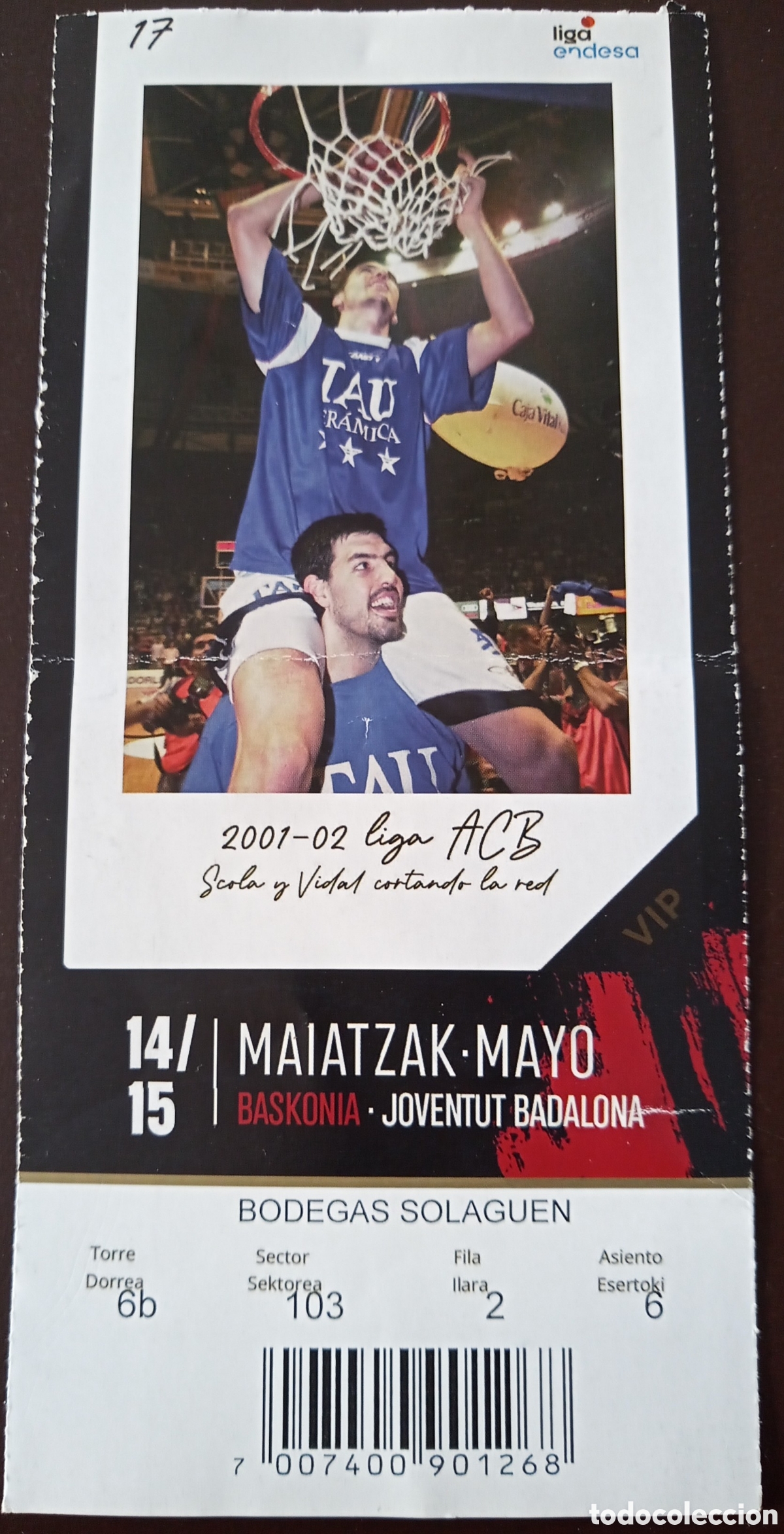 Coleccionismo deportivo: ENTRADA BASKONIA VS JOVENTUT BADALONA - Foto 1