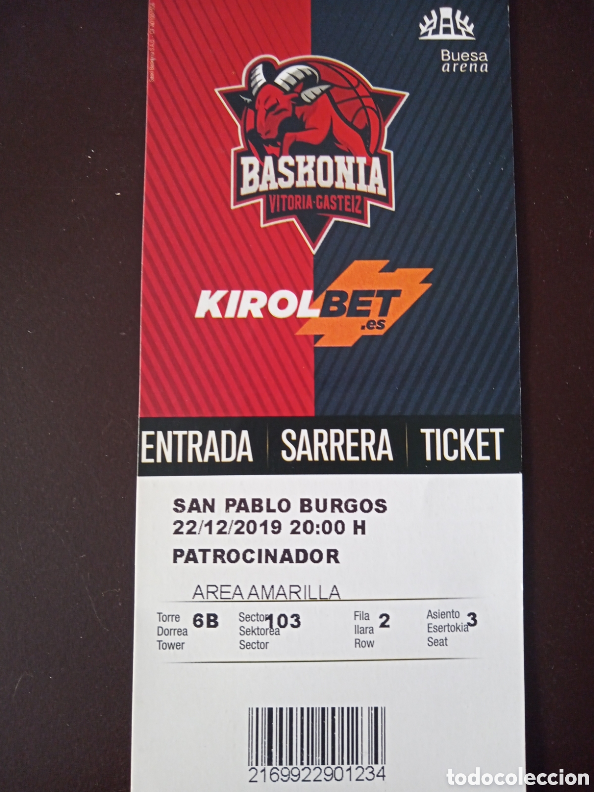 Coleccionismo deportivo: ENTRADA BASKONIA VS SAN PABLO BURGOS - Foto 1