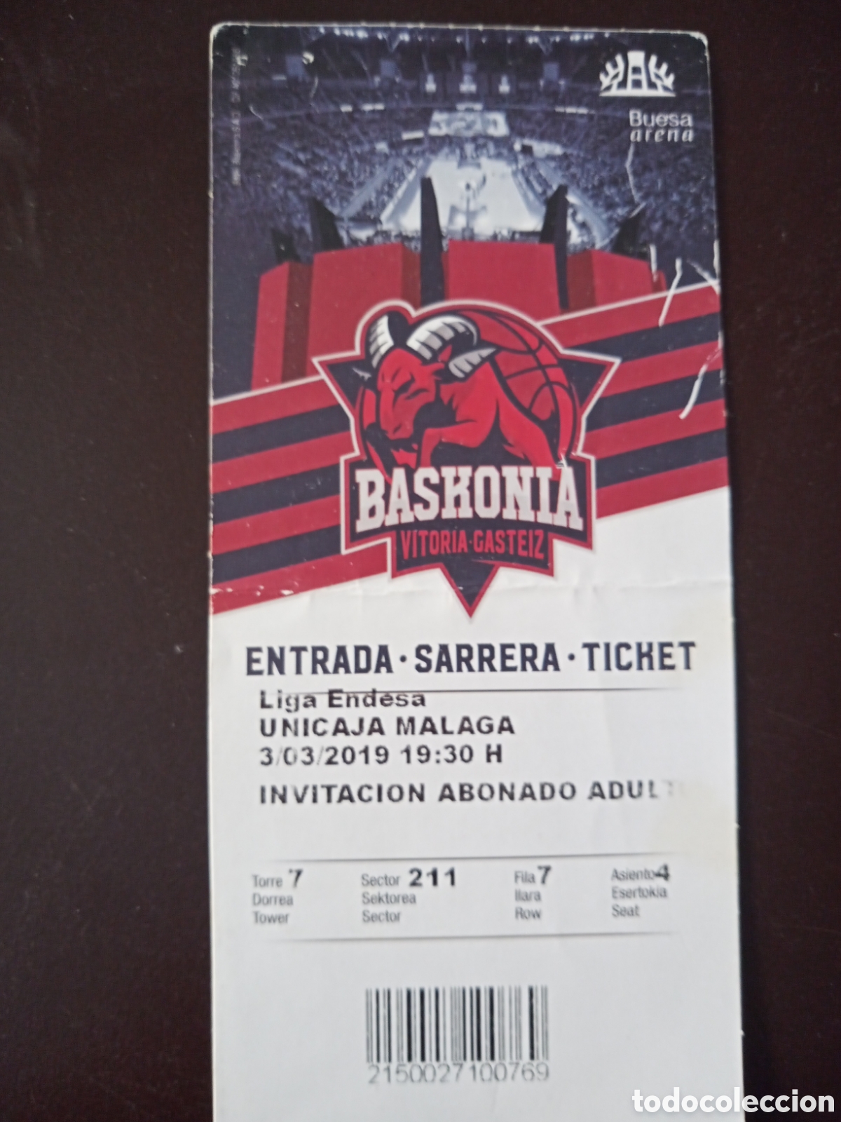 Coleccionismo deportivo: ENTRADA BASKONIA VS UNICAJA M&Aacute;LAGA - Foto 1