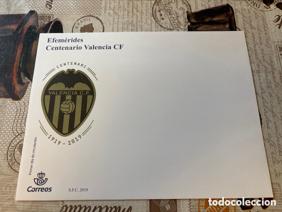 Coleccionismo deportivo: SOBRE PRIMER D&Iacute;A DE CIRCULACI&Oacute;N CENTENARIO VALENCIA C.F. - Foto 1