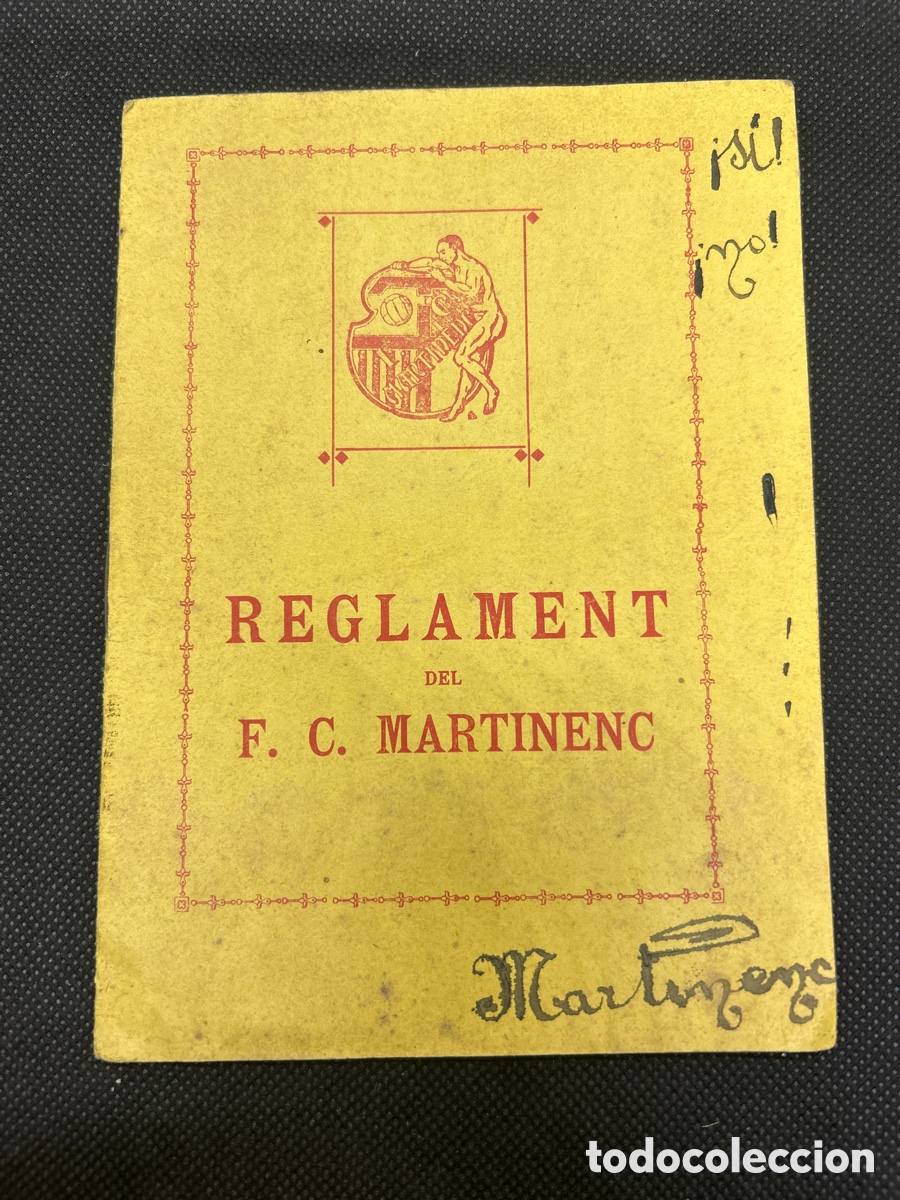 Coleccionismo deportivo: Reglamento F.C.Martinenc 1921 - Foto 1