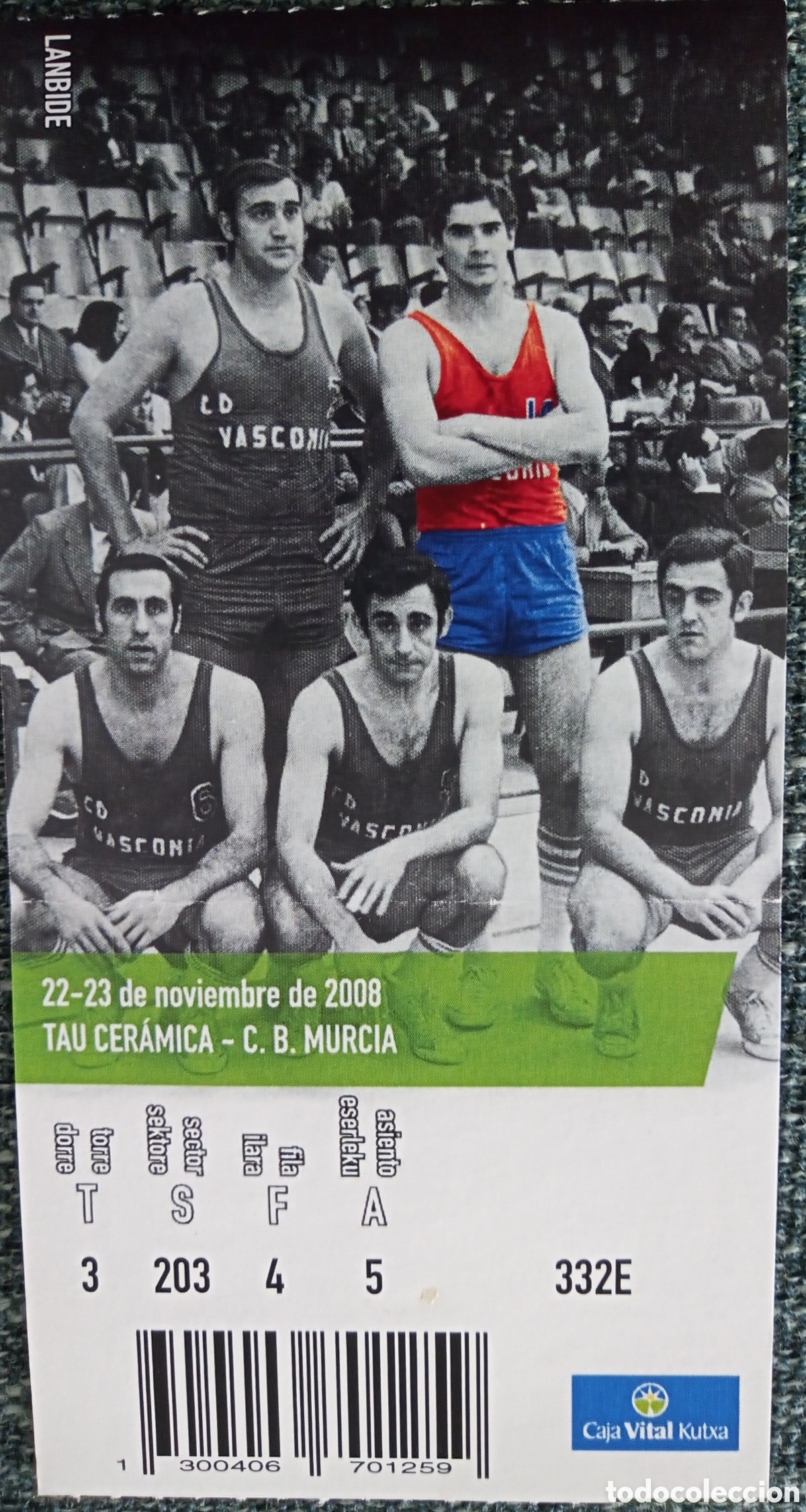 Coleccionismo deportivo: ENTRADA BASKONIA VS CB MURCIA - Foto 1