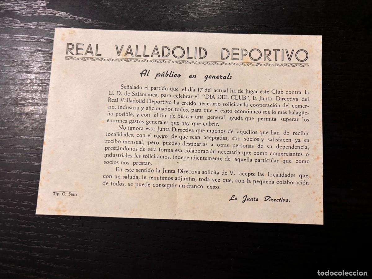 Coleccionismo deportivo: CIRCULAR. REAL VALLADOLID DEPORTIVO. VER - Foto 1