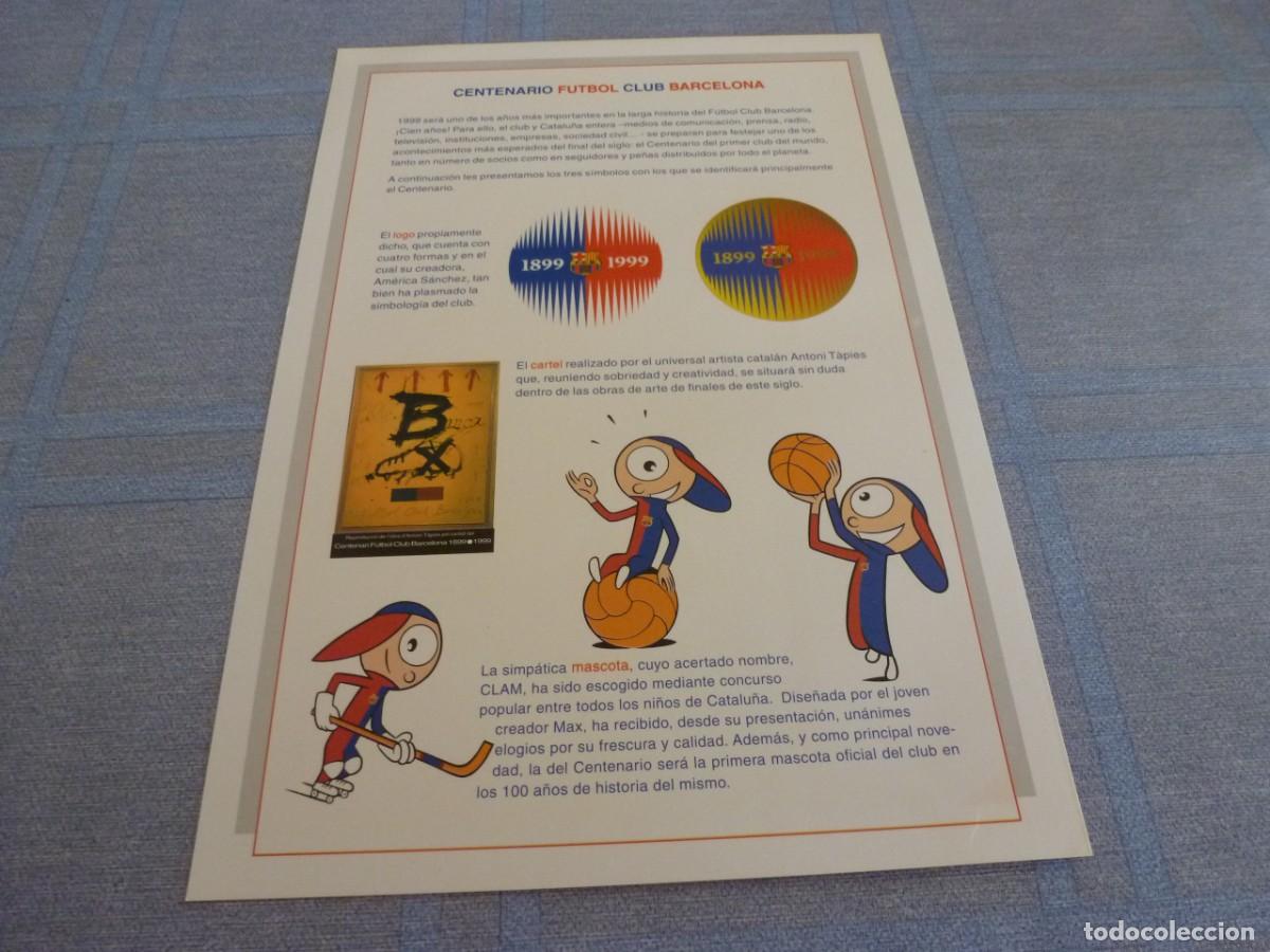 Coleccionismo deportivo: (LLL) PUBLICIDAD DEL CENTENARIO DEL F.C.BARCELONA- - Foto 2