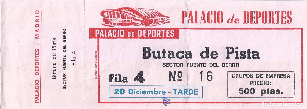 Coleccionismo deportivo: Butaca de pista - Palacio de los Deportes - Foto 1