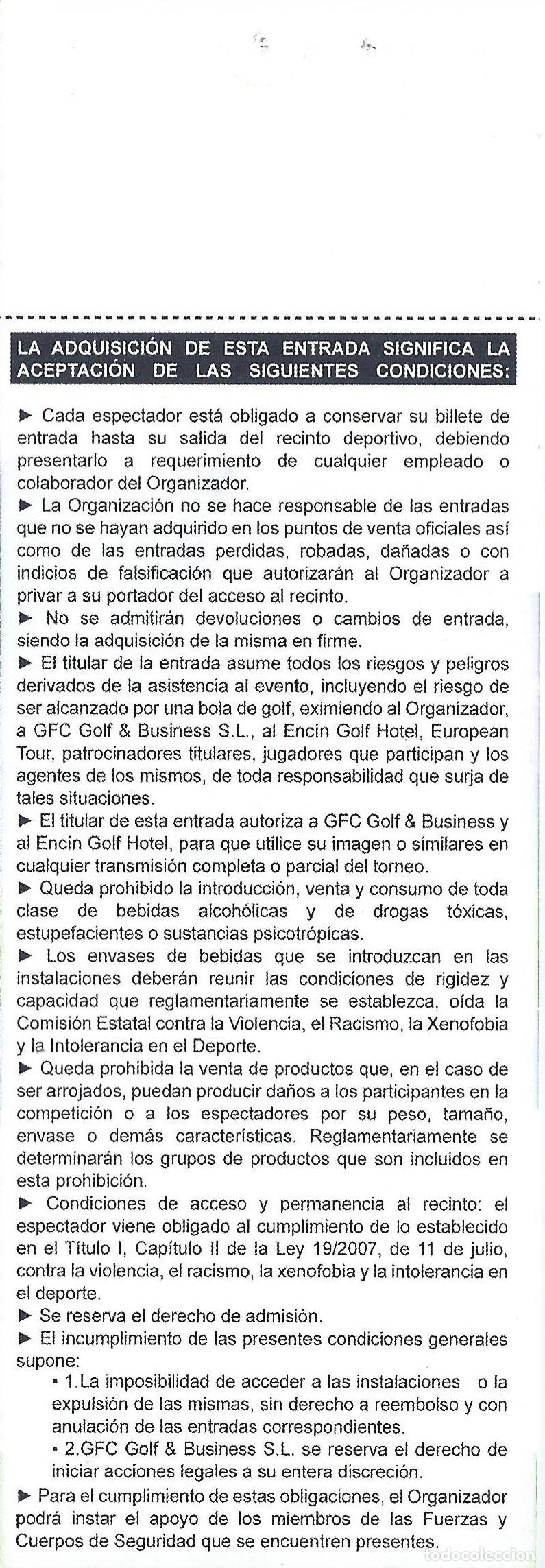 Coleccionismo deportivo: Madrid Masters Golf - Bankia - El Enc&iacute;n Golf Hotel (2011) - Foto 2