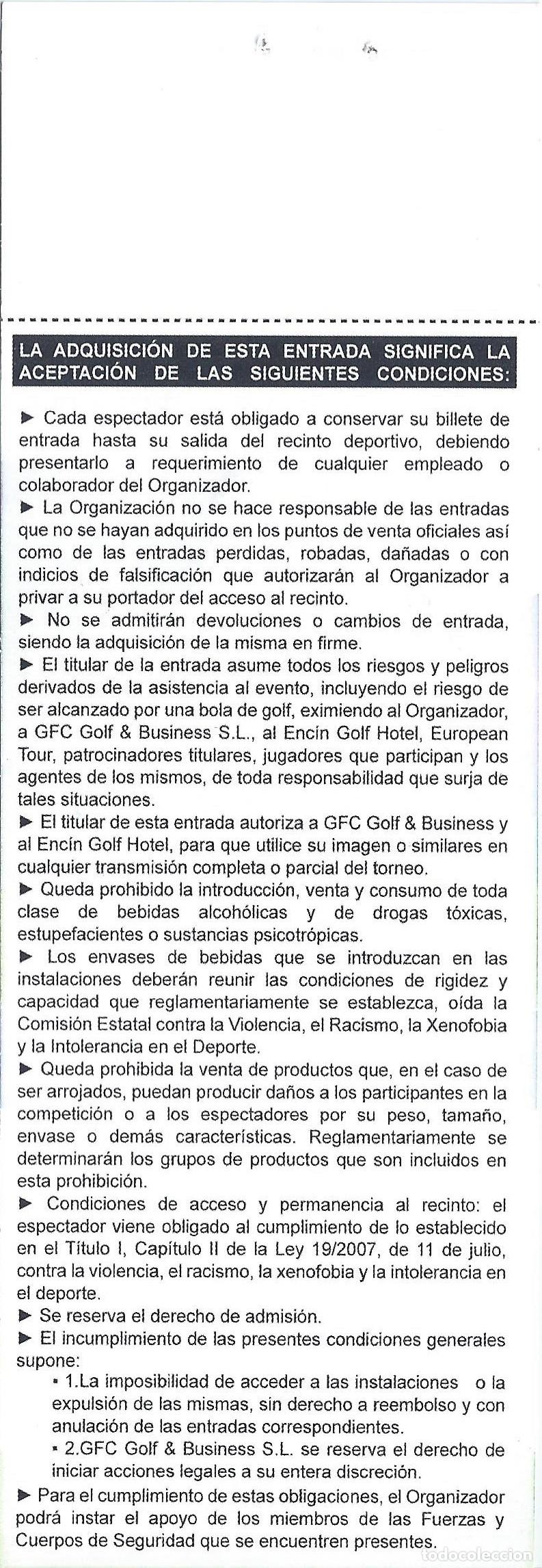 Coleccionismo deportivo: Madrid Masters Golf - Bankia - El Enc&iacute;n Golf Hotel (2011) - Foto 2